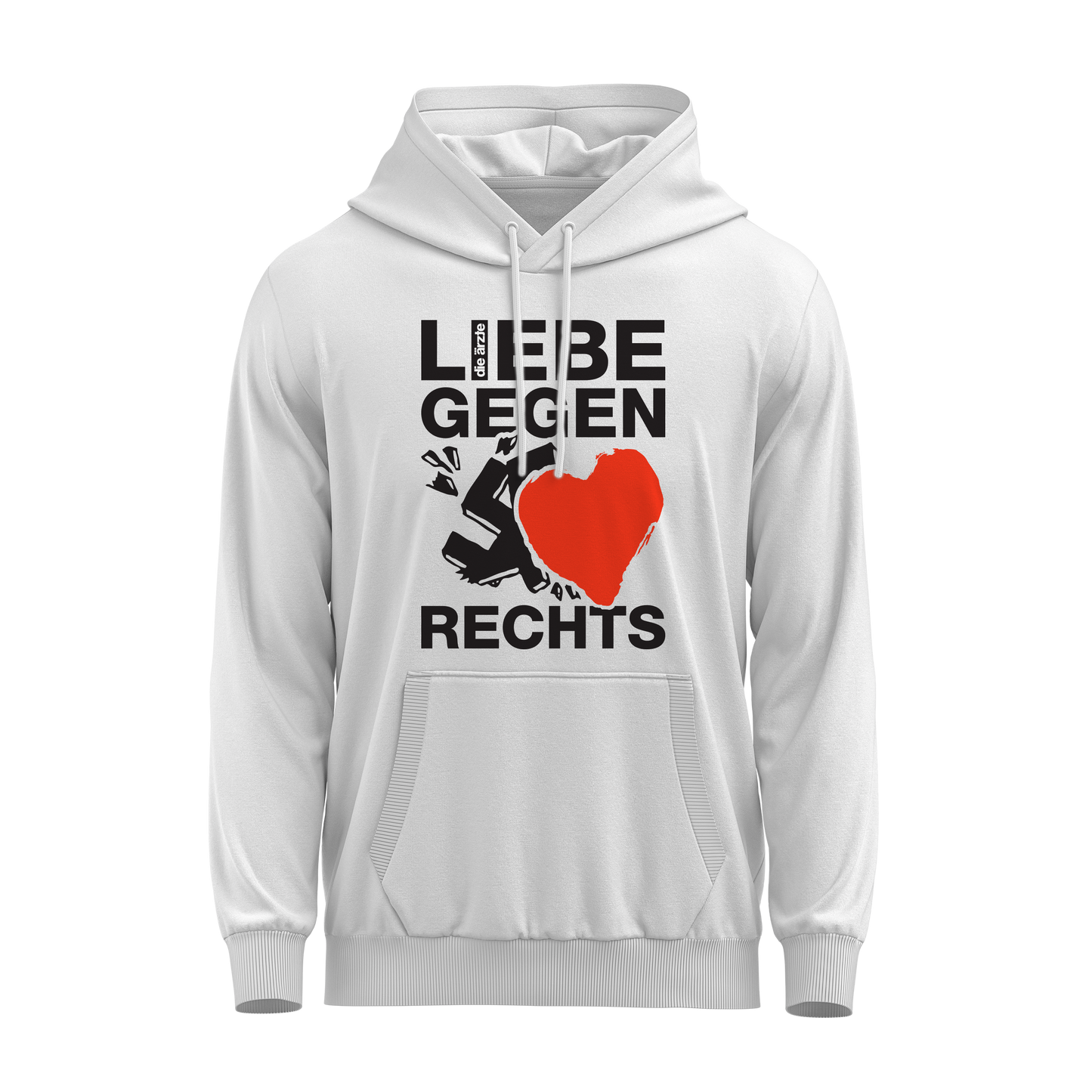 Liebe Gegen Rechts Weiß | Herren Kapuzenpullover
